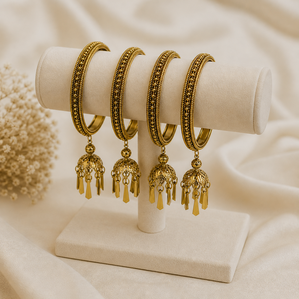 Antique Gold Charm Bangles